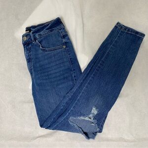 Express Distressed High Rise Skinny Jeans